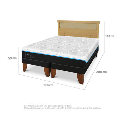 Imagen 2 del producto Cama Europea CIC Green Infinity King + 1 Respaldo Dublin Mostaza