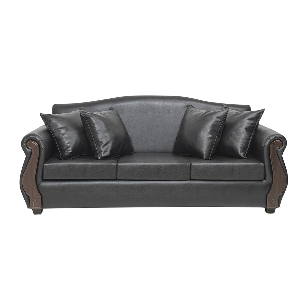 Juego de Living Innovamuebles New Bugambilia Sofá 3 Cuerpos + Sofá 2 Cuerpos Negro