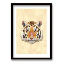 Cuadro Decorativo Retela Tigre Geométrico 50 x 35 cm