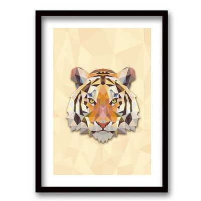 Imagen 1 del producto Cuadro Decorativo Retela Tigre Geométrico 50 x 35 cm