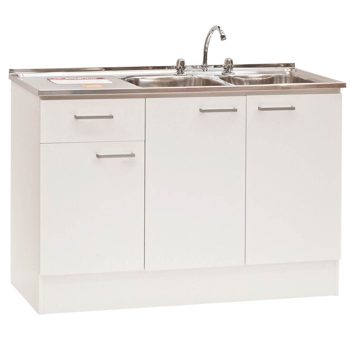 Kit Mueble de Lavaplatos + Lavaplatos Mobikit Blanco 3 Puertas 1 Cajón