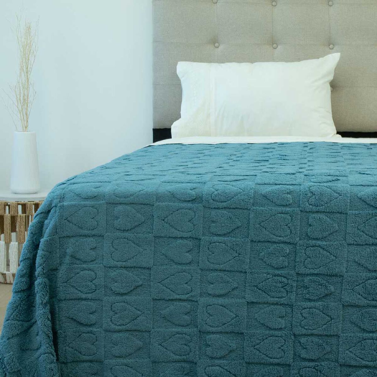 Frazada Doral 1,5 Plazas Chiporro Jacquard Liso Azul