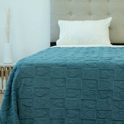 DORAL Frazada Doral 1,5 Plazas Chiporro Jacquard Liso Azul