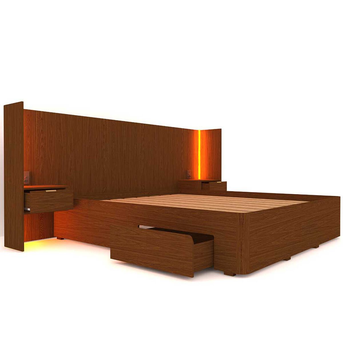 Marquesa Americana Decocasa 2 Plazas + Respaldo + 2 Veladores Lux