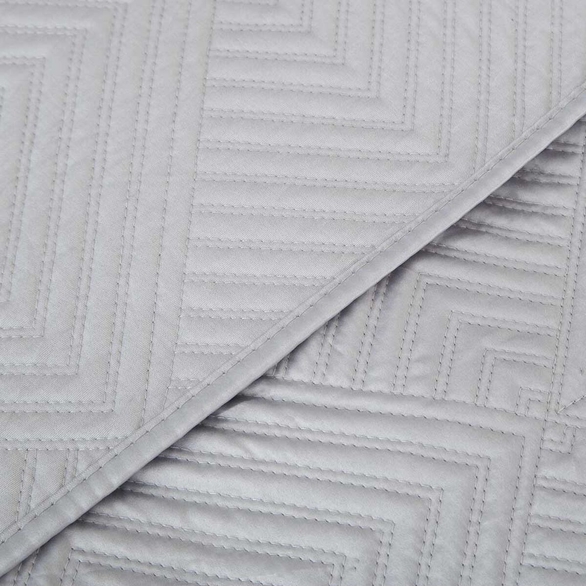 Cubrecama Satín Zibel 2 Plazas Liso Gris
