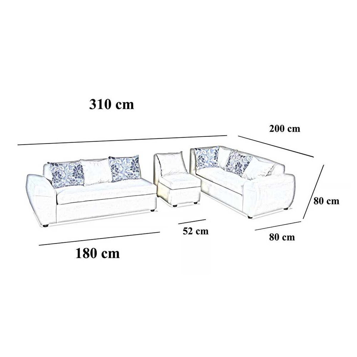 Sofá Seccional Modular Elegant Detail Houston 7 Cuerpos Beige