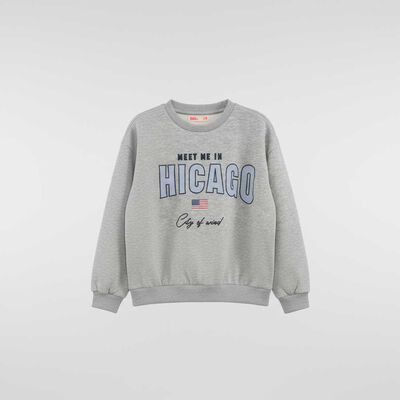 Polerón Niña Mila Gris, Negro, Rosa