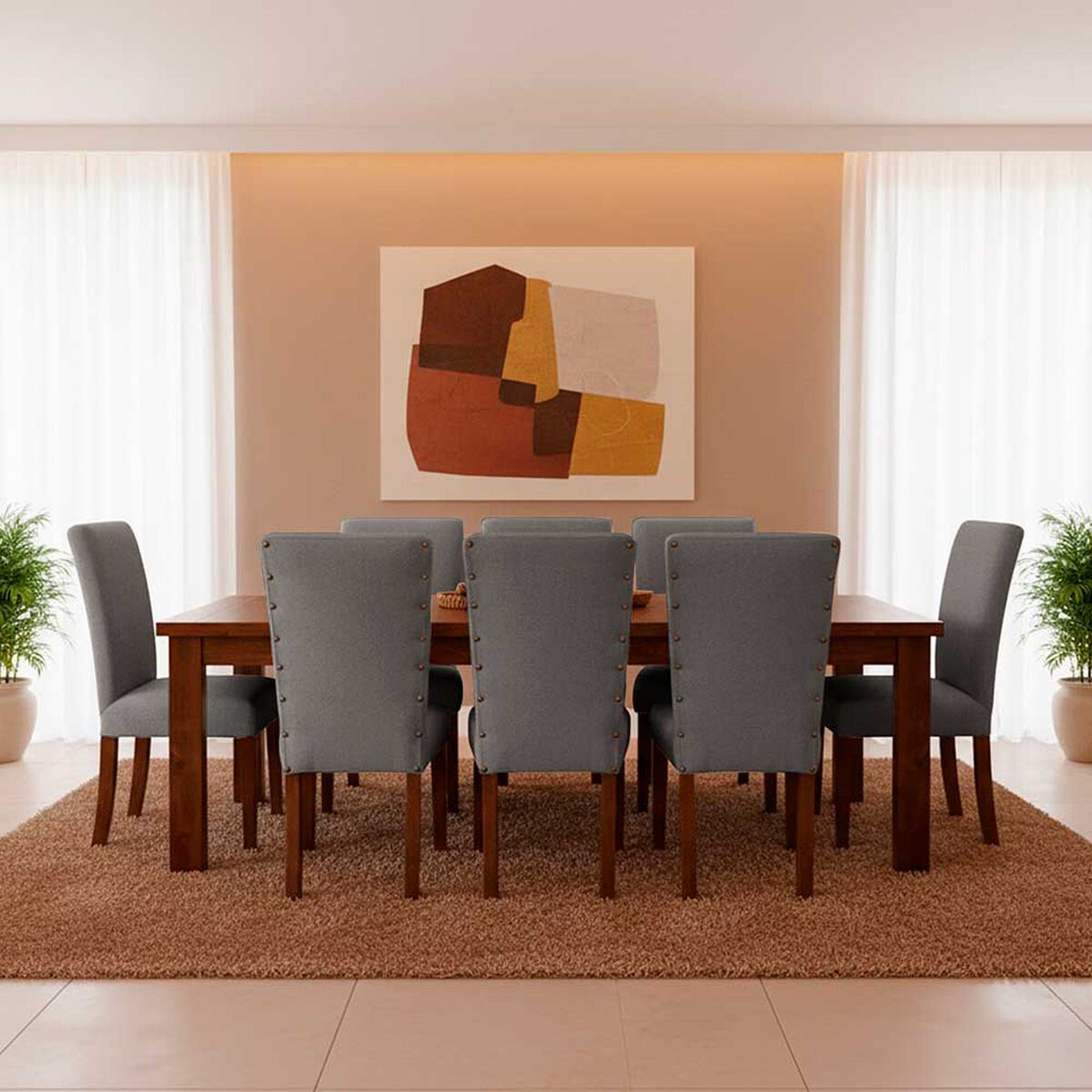 Juego de Comedor Living Factory Teka 8 Sillas Gris