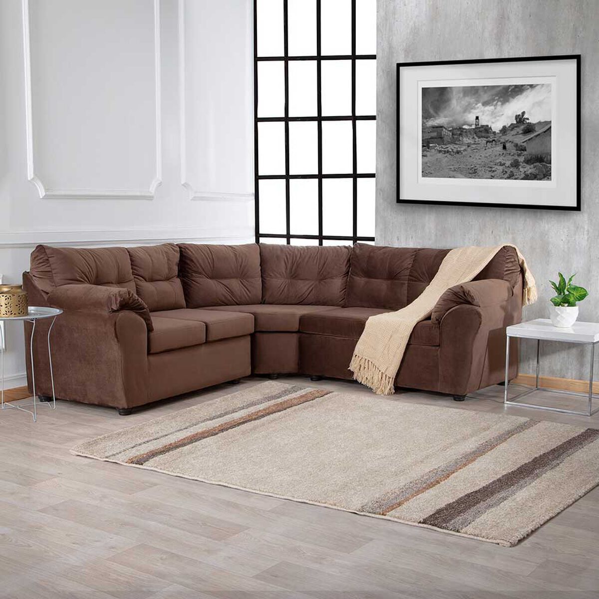 Sofá Seccional Muebles MPR Alerce 5 Café