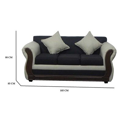 Imagen 2 del producto Juego de Living Almore Emilia Sofá 3 Cuepos + Dos Sillones 1 Cuerpo Beige Negro