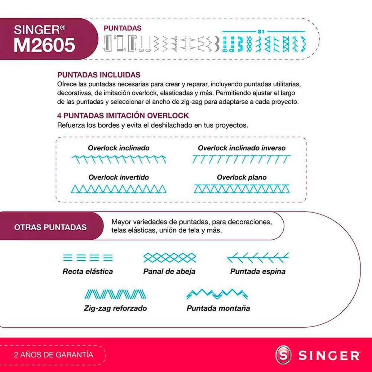 M&aacute;quina de Coser Brazo Libre Singer M 2605