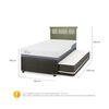 Cama Nido CIC 1,5 Plazas Excellence Plus + Respaldo Dublin Olivo