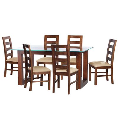 Juego de Comedor Latam Home Pamplona Girona 6 Sillas Velvet Beige