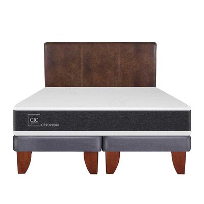 Imagen 1 del producto Cama Europea CIC Base Dividida King Ortopedic + Respaldo Baker