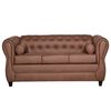 Juego de Living Ruzam Mobel Chesterfield Sofá 3 Cuerpos + Dos Sillones 1 Cuerpo PU Café