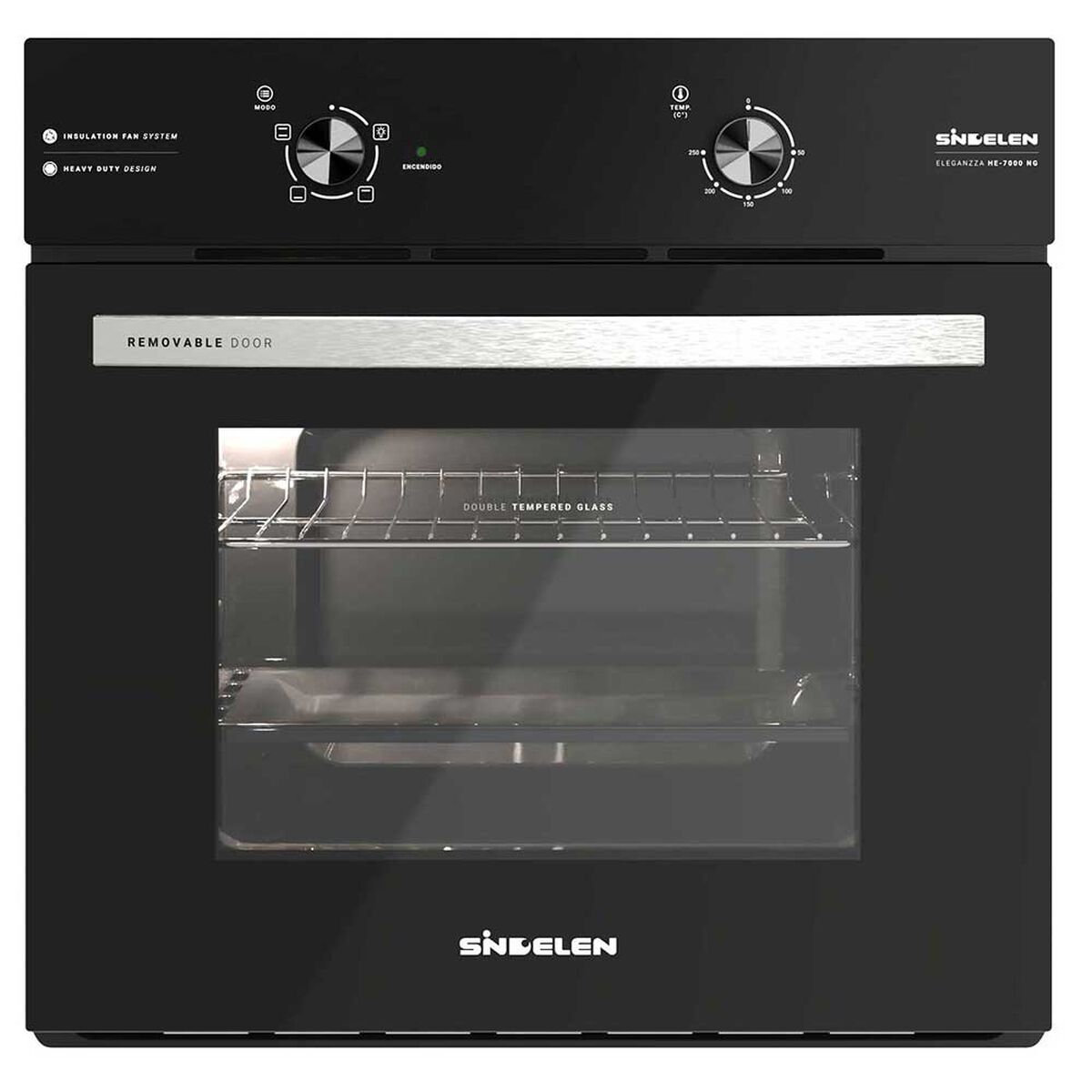 Kit Sindelen Horno El&eacute;ctrico Empotrable HE-7000NG + Encimera 4 platos CEG-4600IN + Campana Slim CA-606NG