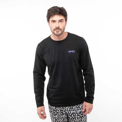 Pijama Larga Hombre Icono Negro, Verde