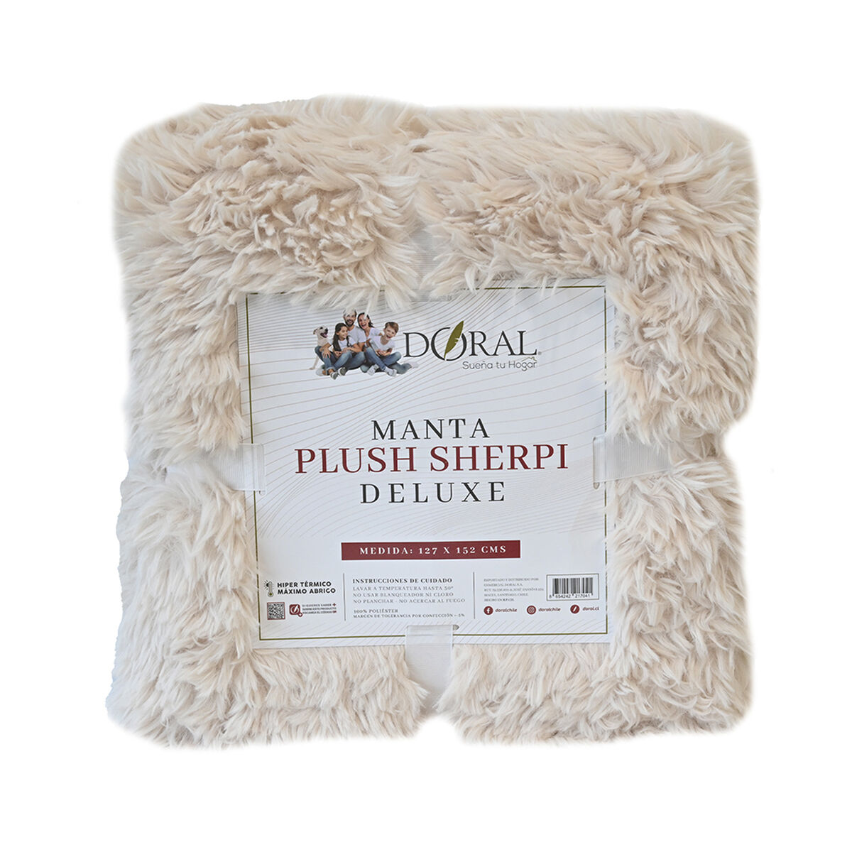 Manta Plush Sherpi Deluxe 127X152 Crudo