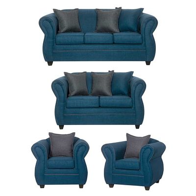 Juego de Living Black Factory Emili 7 Cuerpos Esmeralda