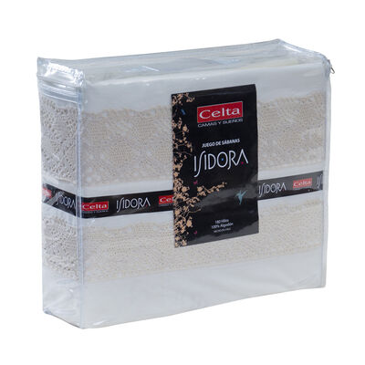 Imagen 1 del producto Juego de Sábanas Celta 180 Hilos 2 Plazas con Bolillo