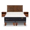 Cama Europea CIC Base Dividida 2 Plazas Premium + Respaldo + 2 Veladores Antique
