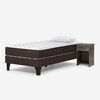 Cama Europea Rosen 1,5 Plazas Ergo T + Velador Tabor Grafito + Almohada Light Americana