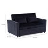 Sofá Cama Daniels KMP1BK 2 Cuerpos Negro