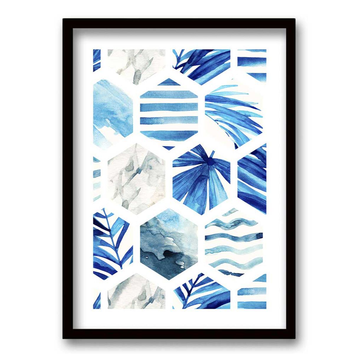 Cuadro Decorativo Retela Acuarela Hexagonal 50 x 35 cm