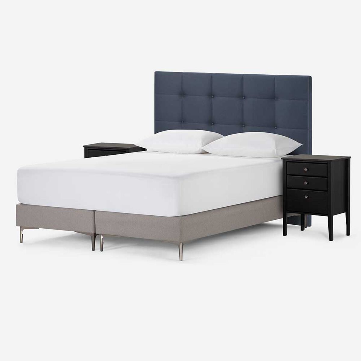 Respaldo + 2 Veladores Rosen 2 Plazas Issey Azul