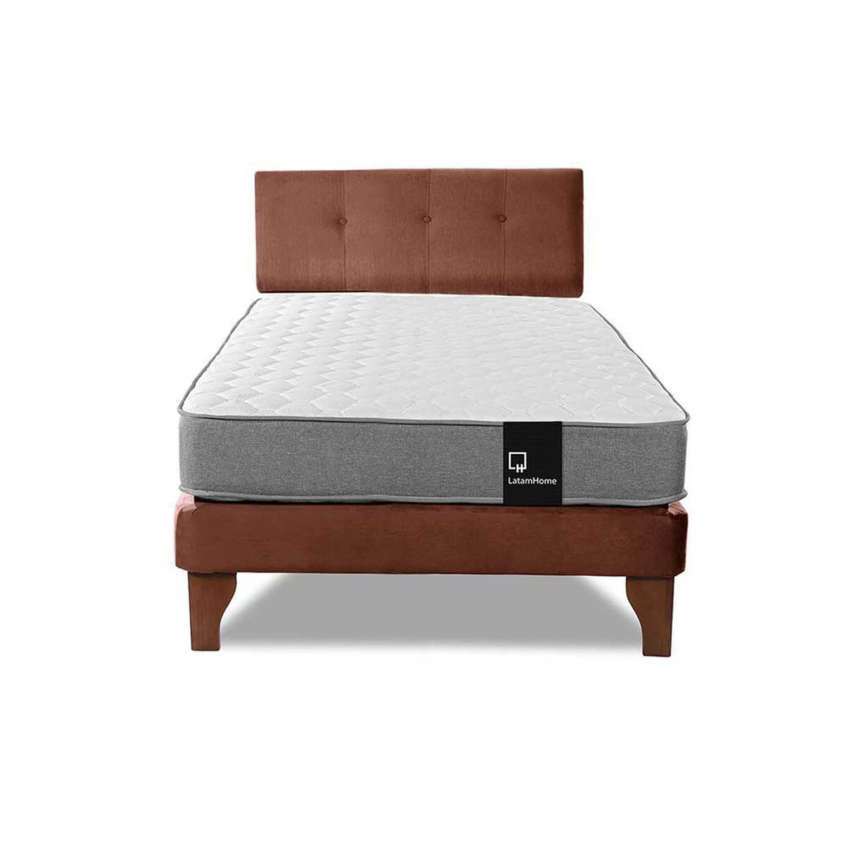 Cama Europea Latam Home 1,5 Plazas Zen Best Chocolate