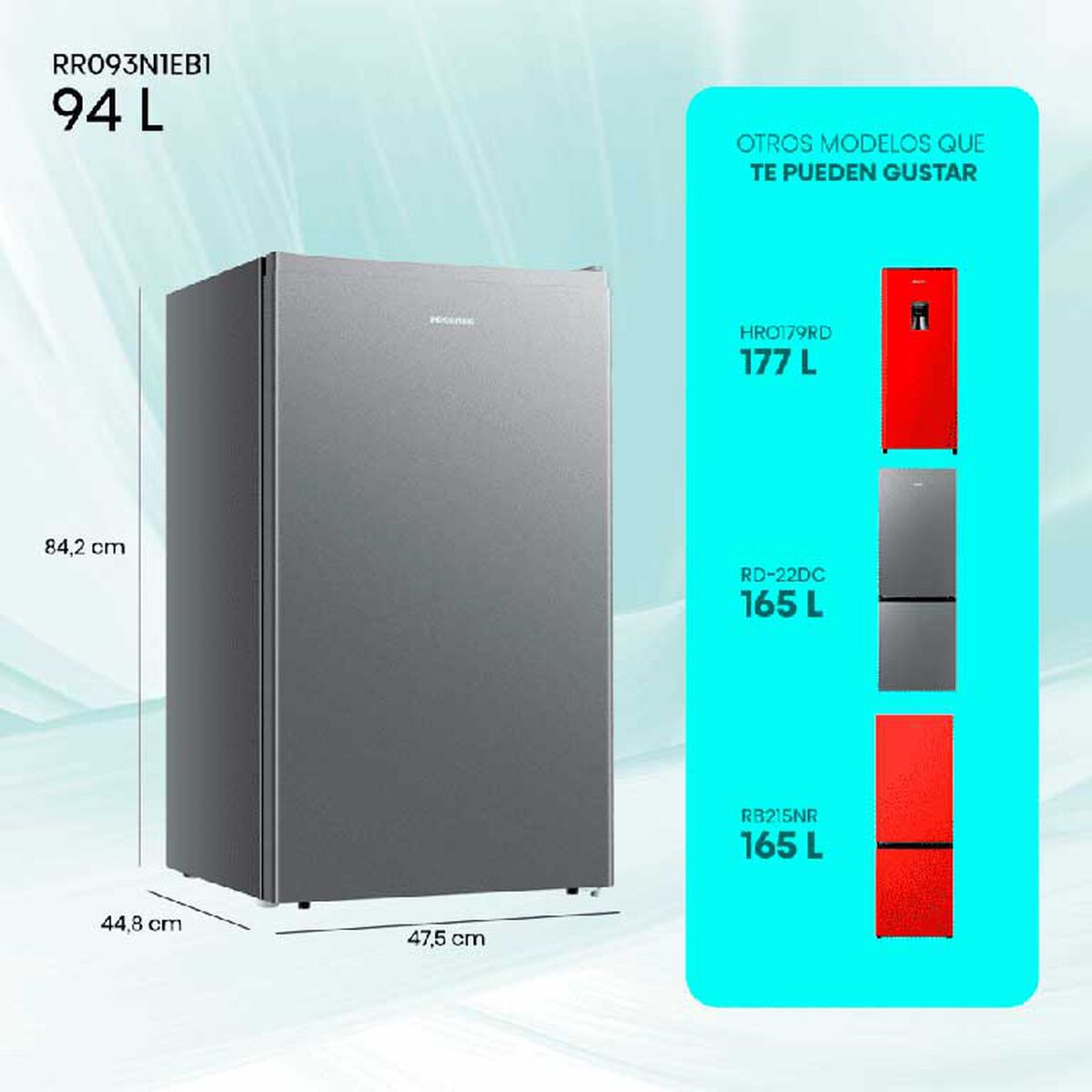 Refrigerador Fr&iacute;o Directo Hisense RR093N1EB1 94 lts.
