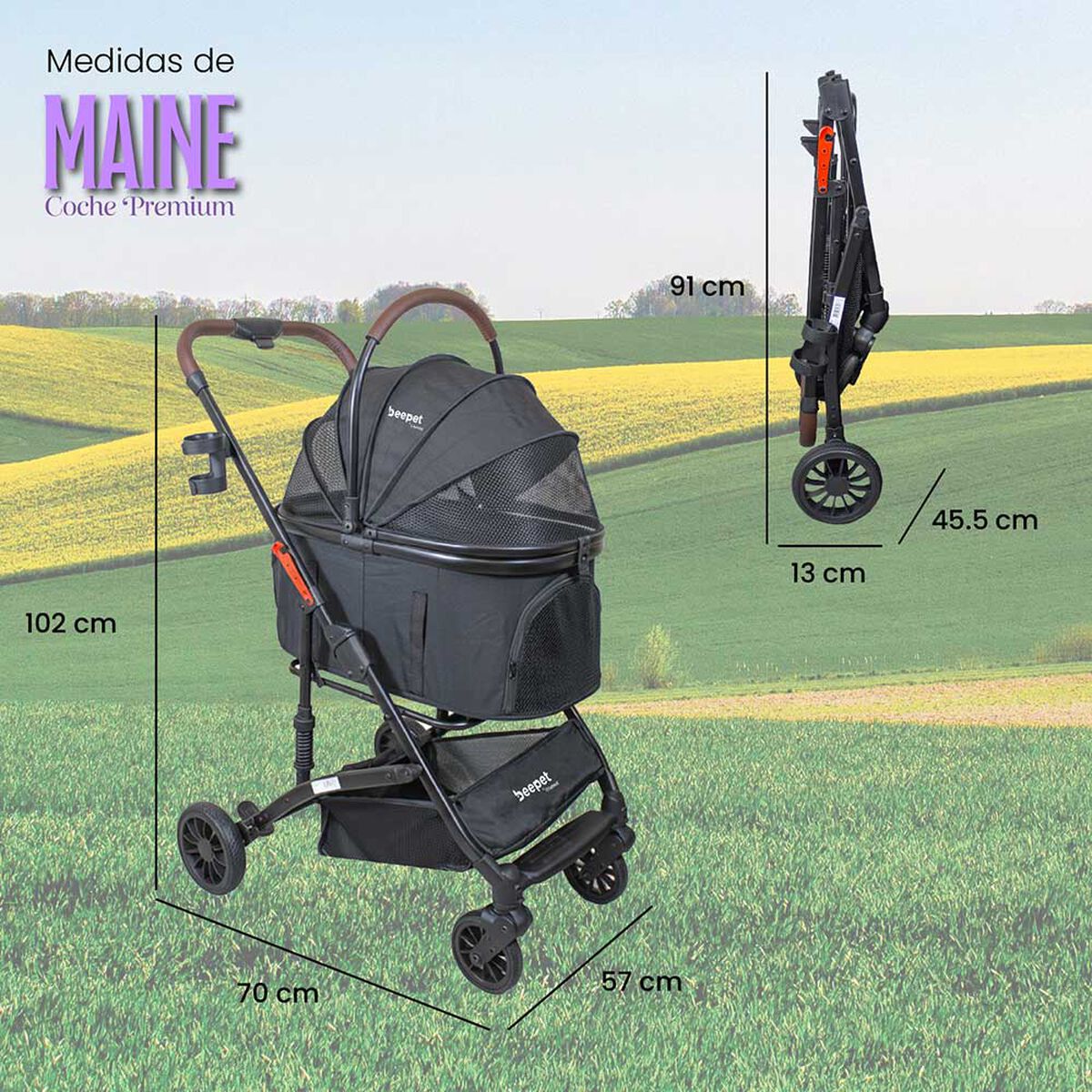 Coche Premium Maine Negro Beepet