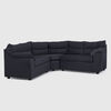 Seccional Muebles MPR Array&aacute;n 2-1-2 Cuerpos Felpa Negro
