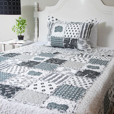 Quilt Doral Patchwork con Aplicación Deluxe Compose D4 1,5 Plazas