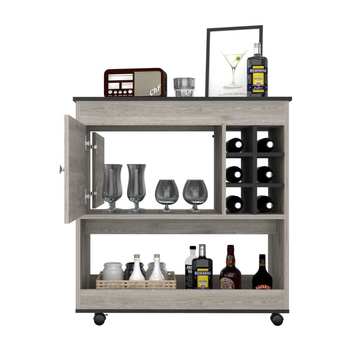 Bar TuHome Bi Color Ceniza Wengue 1 Puerta