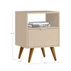 Velador Vekkahome Blanc 1 Cajón Blanco 