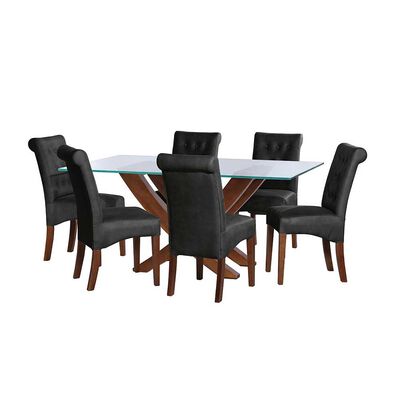 Juego de Comedor Latam Home Alicante 6 Sillas Negro