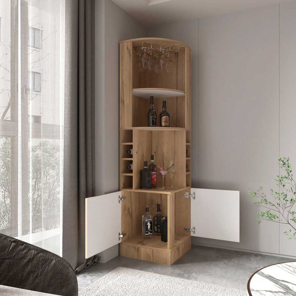 Bar Tuhome Beijing 2 Puertas  Caj&oacute;n Duna Blanco