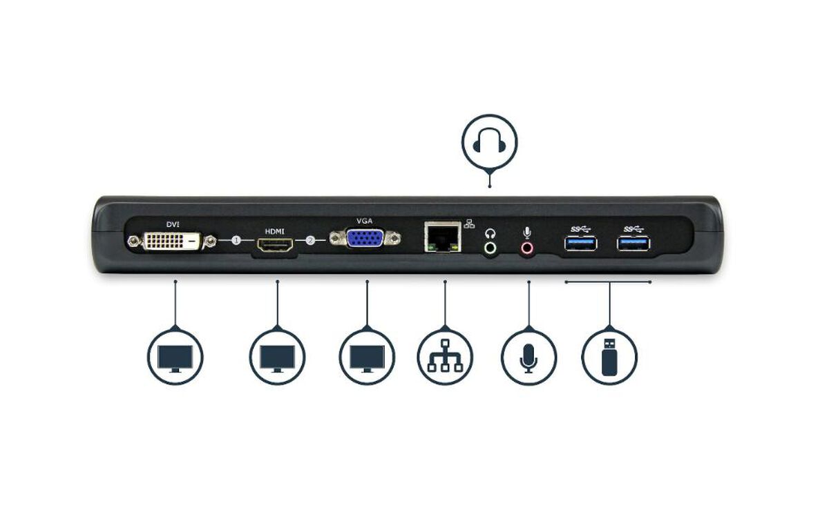 Docking StarTech USB 3.0 con HDMI y DVI VGA (REACONDICIONADO)