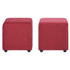 Sofá Seccional Bodevir Cali 3 Cuerpos + 2 Pouf Rojo