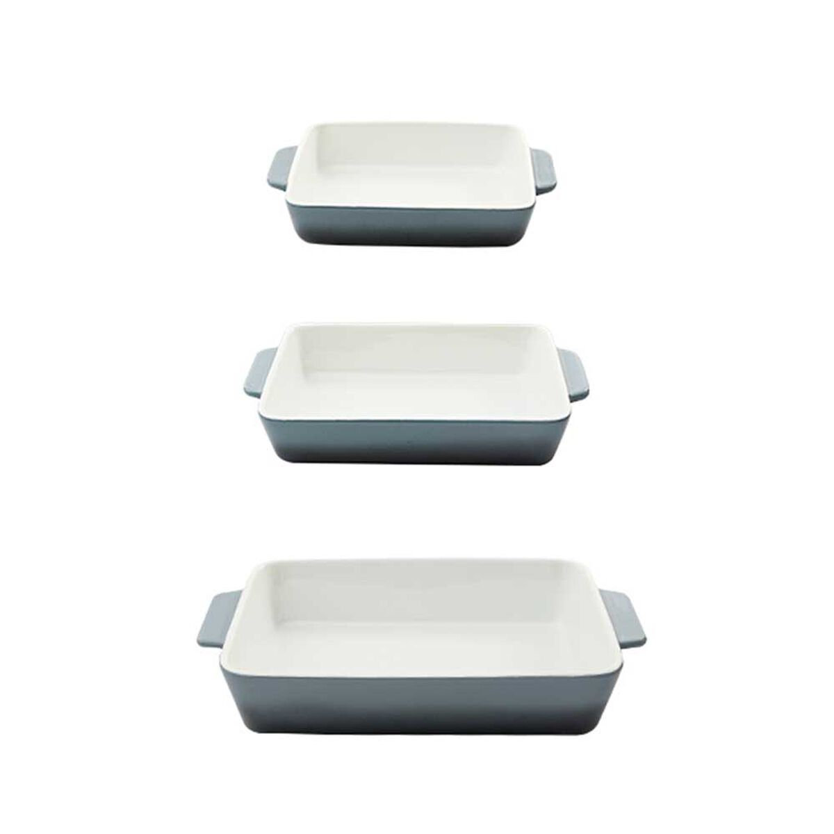 Set 3 Fuentes para Horno Simplit Cerámica Celeste
