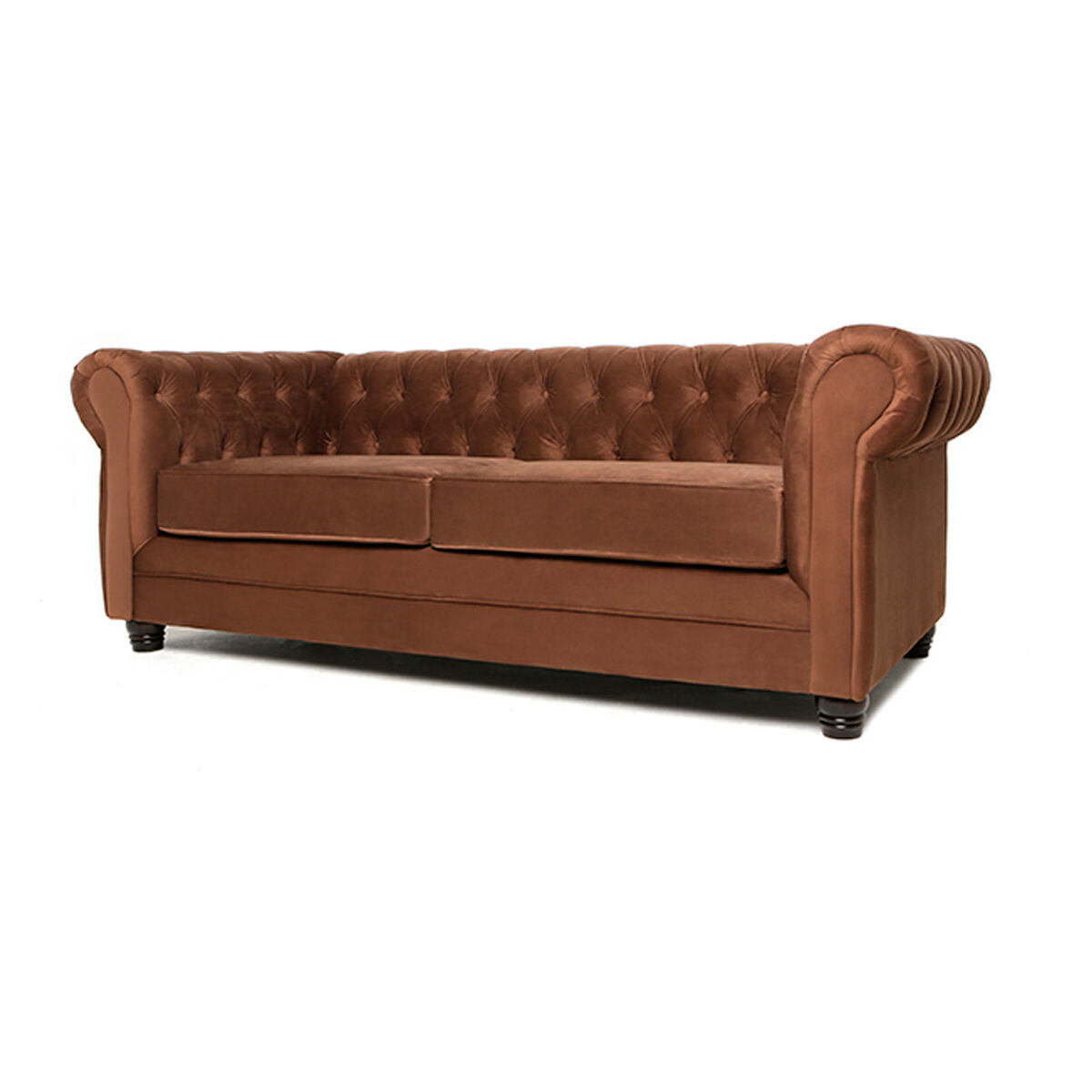 Sofá Barra Design Chesterfield 3 Cuerpos Café