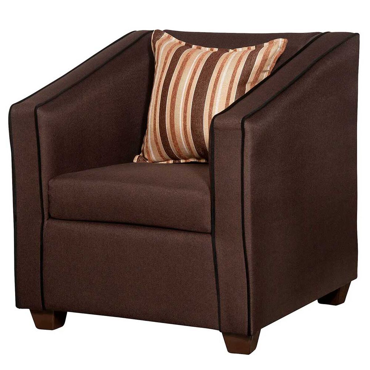 Juego de Living Ruzam Mobel Victorius Sofá 3 Cuerpos + Dos Sillones 1 Cuerpo Lino Café