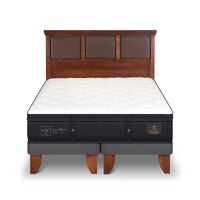 Cama Europea CIC Base Dividida 2 Plazas Súper Premium + Respaldo New Torino Caramelo
