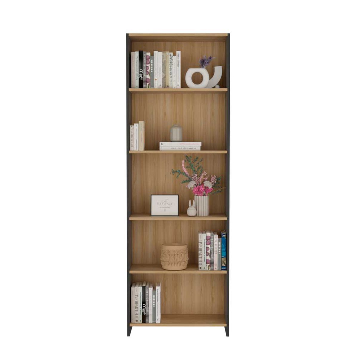 Biblioteca TuHome Eco 5 Repisas Lisa Fresno Europeo Wengue