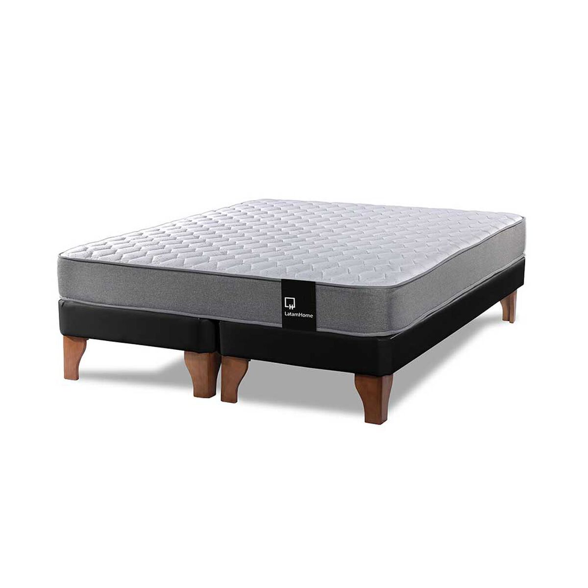 Cama Europea Latam Home Base Dividida 2 Plazas Zen Best Negro