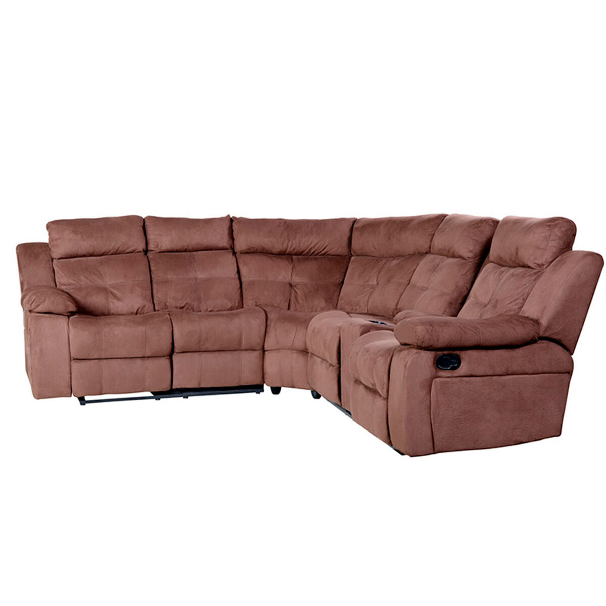Sofá Seccional Reclinable Vegas Porta Vaso