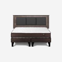 Cama Europea Rosen Base Dividida 2 Plazas New Ergo T + Respaldo Rachel Gris