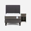 Cama Europea Rosen 1 Plaza New Style 2 Plus + Respaldo + Velador Lucio