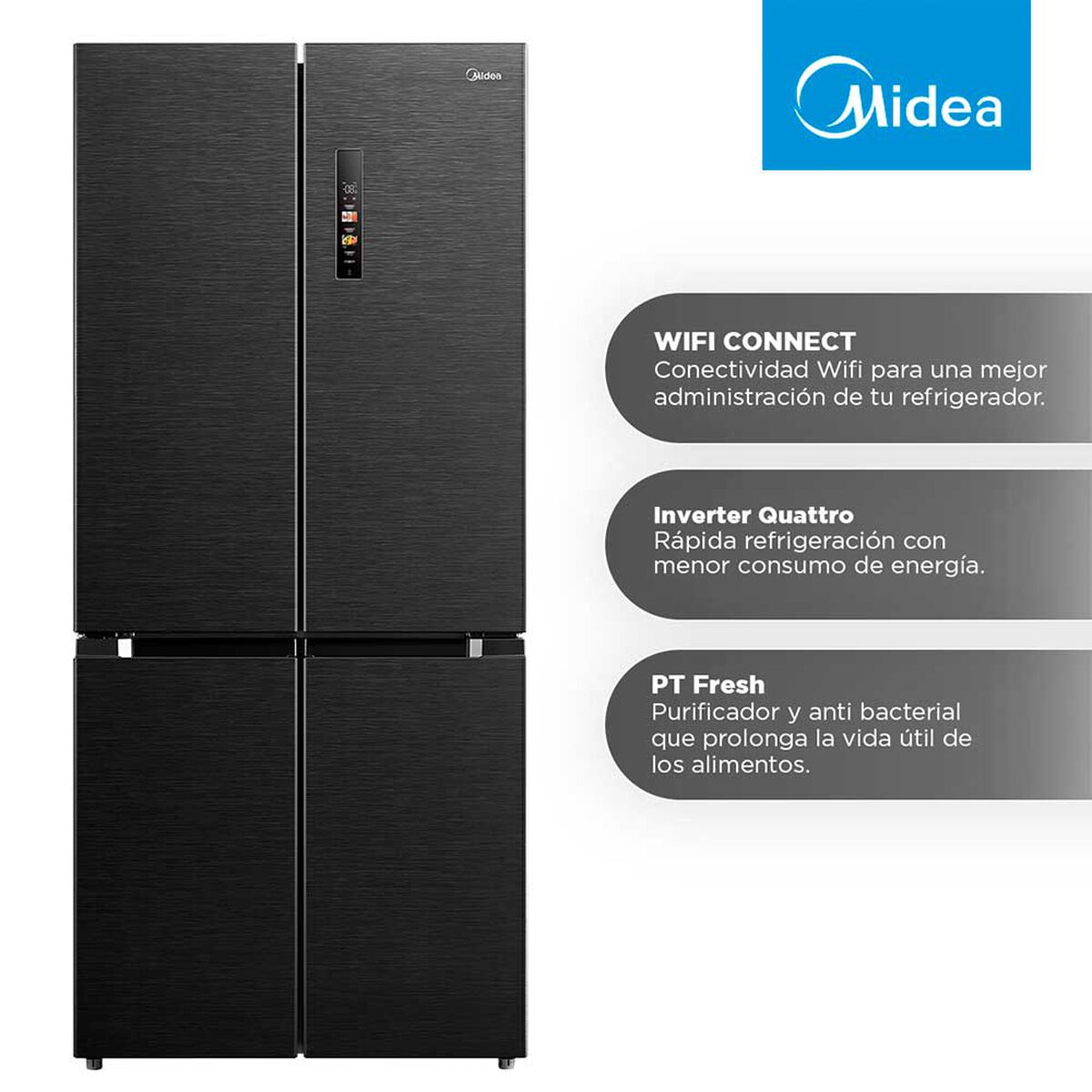 Refrigerador No Frost Midea MDRM691MTEDX 474 lts.
